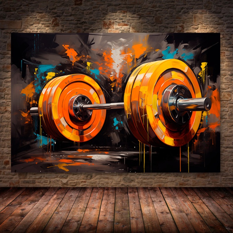 Граффити штанга Холст Картина  – обзор и цена Sports Equipment Poster