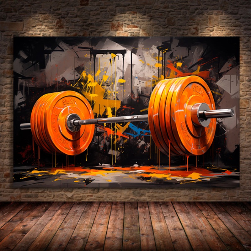 Граффити штанга Холст Картина  – обзор и цена Sports Equipment Poster